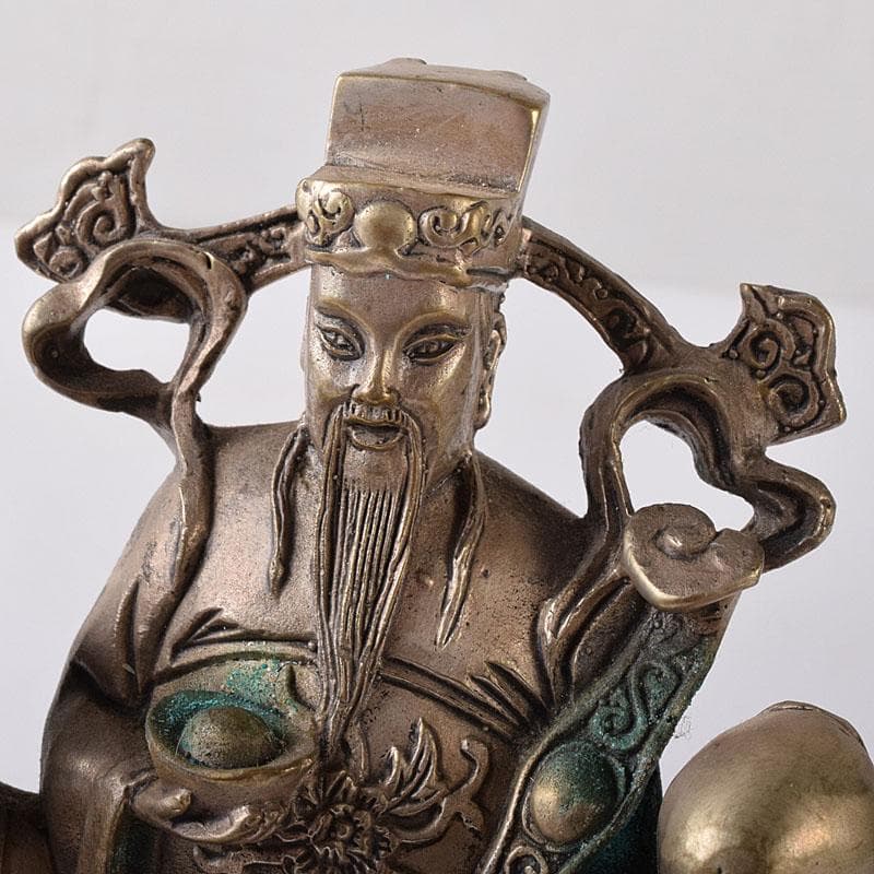 仏教美術　青銅古銅　福禄寿三星像　縁起物　置物　V　7833