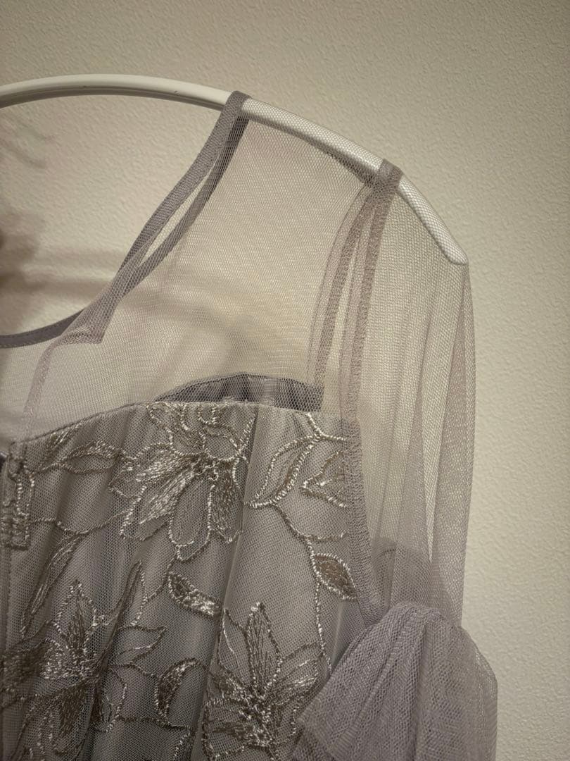 【LE'RURE】 Pearl motif embroidery dress