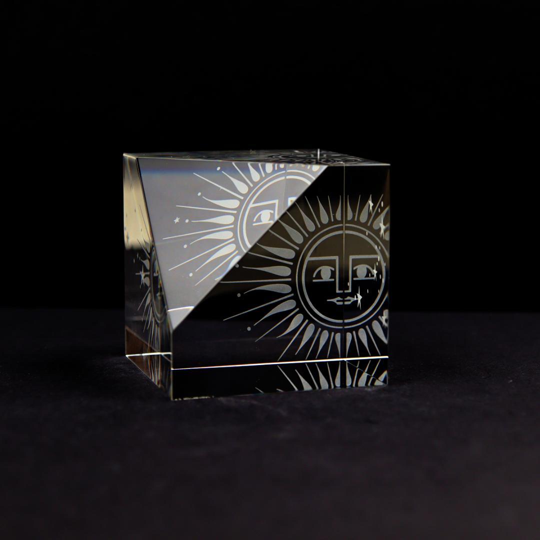 Steuben Galss サンキューブ ペーパーウエイト 置物 箱付