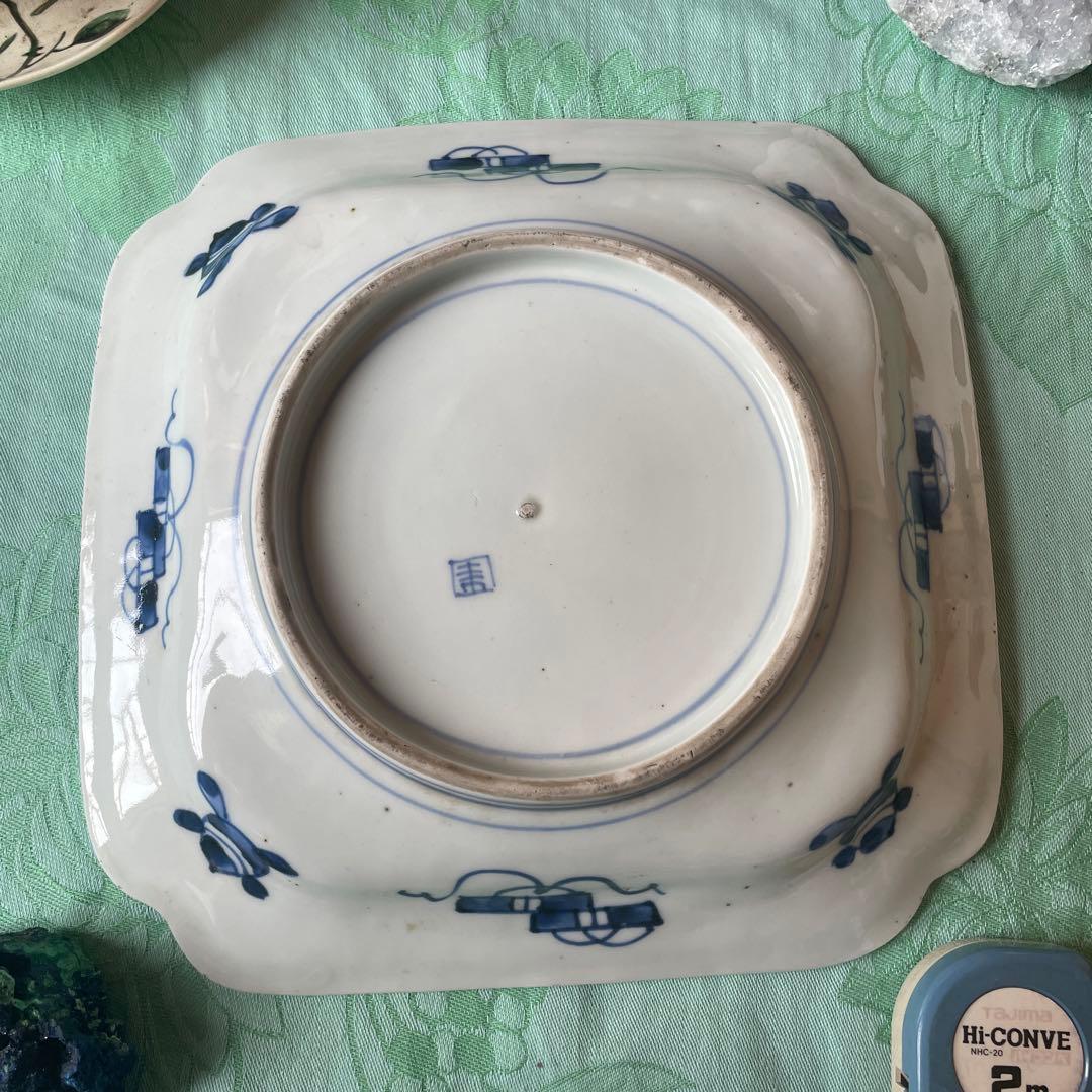 江戸期　古伊万里　染付　変形角皿　飾り皿