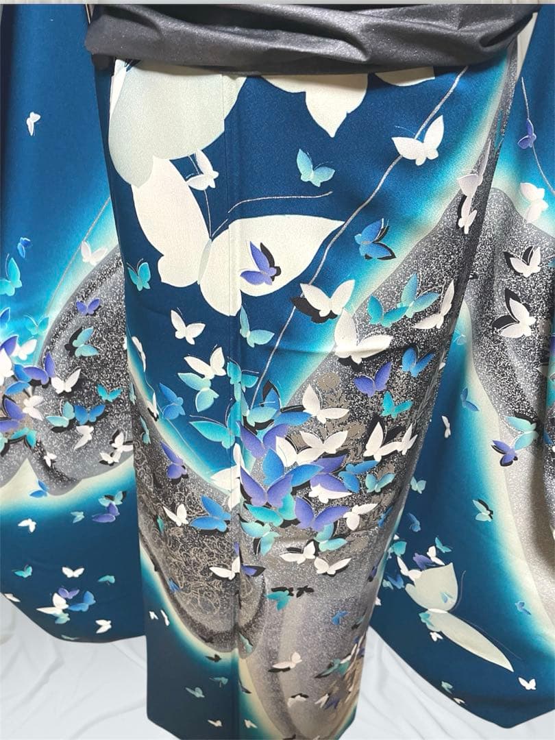 mi 様 振袖 秋山庄太郎 フルセット 成人式 ブルー 手描き友禅