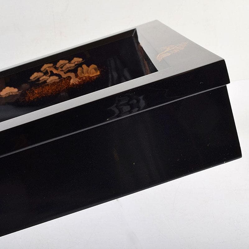 茶道具　輪島塗　組橋貞風作　老松蒔絵　炉縁　共箱　C　R9229B