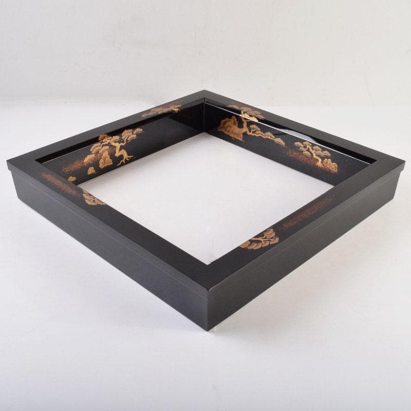 茶道具　輪島塗　組橋貞風作　老松蒔絵　炉縁　共箱　C　R9229B