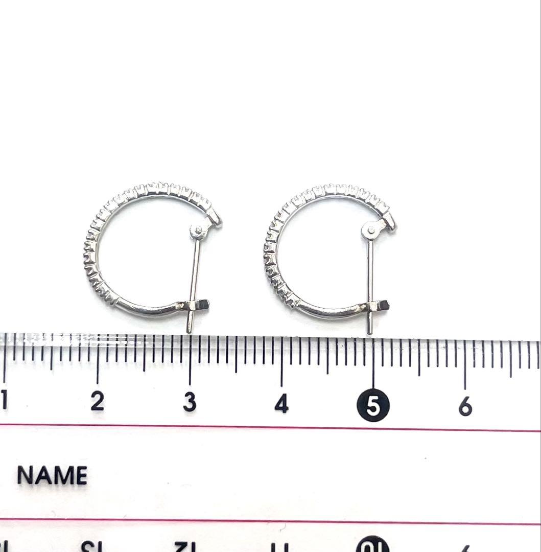 Pt900 フープ ピアス ダイヤモンド 016ct プラチナ