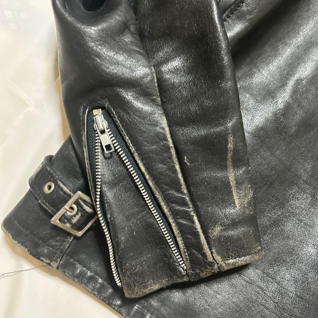 Schott ショット シングルライダース レザー 米国製 40 黒　中ボア無し