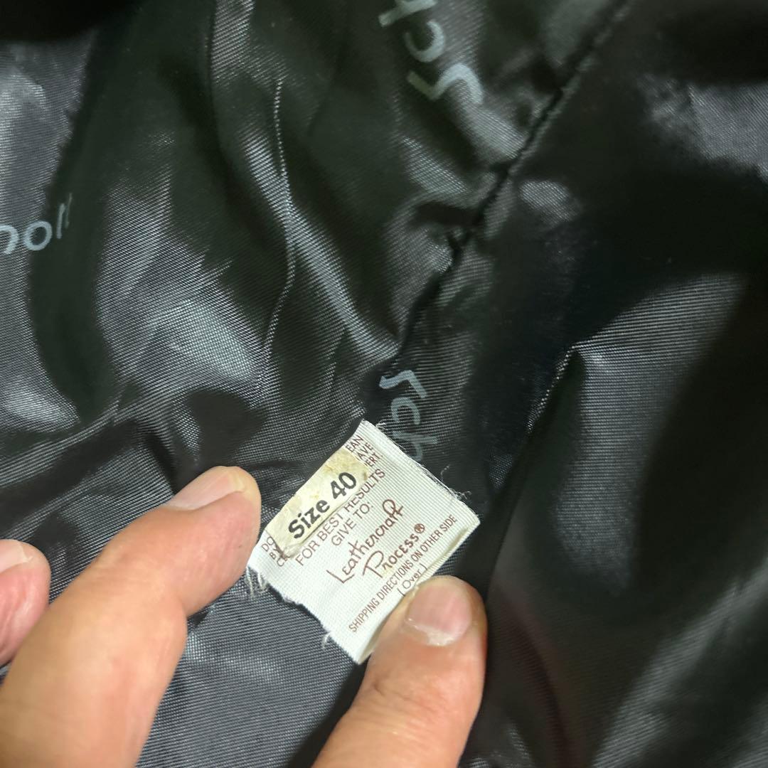 Schott ショット シングルライダース レザー 米国製 40 黒　中ボア無し