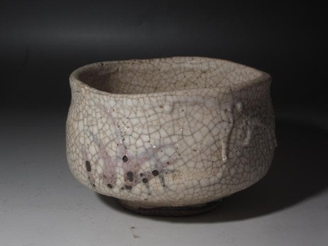 【safari】☆　古志野茶碗　野月　表千家　九代　了々斎の花押☆y377