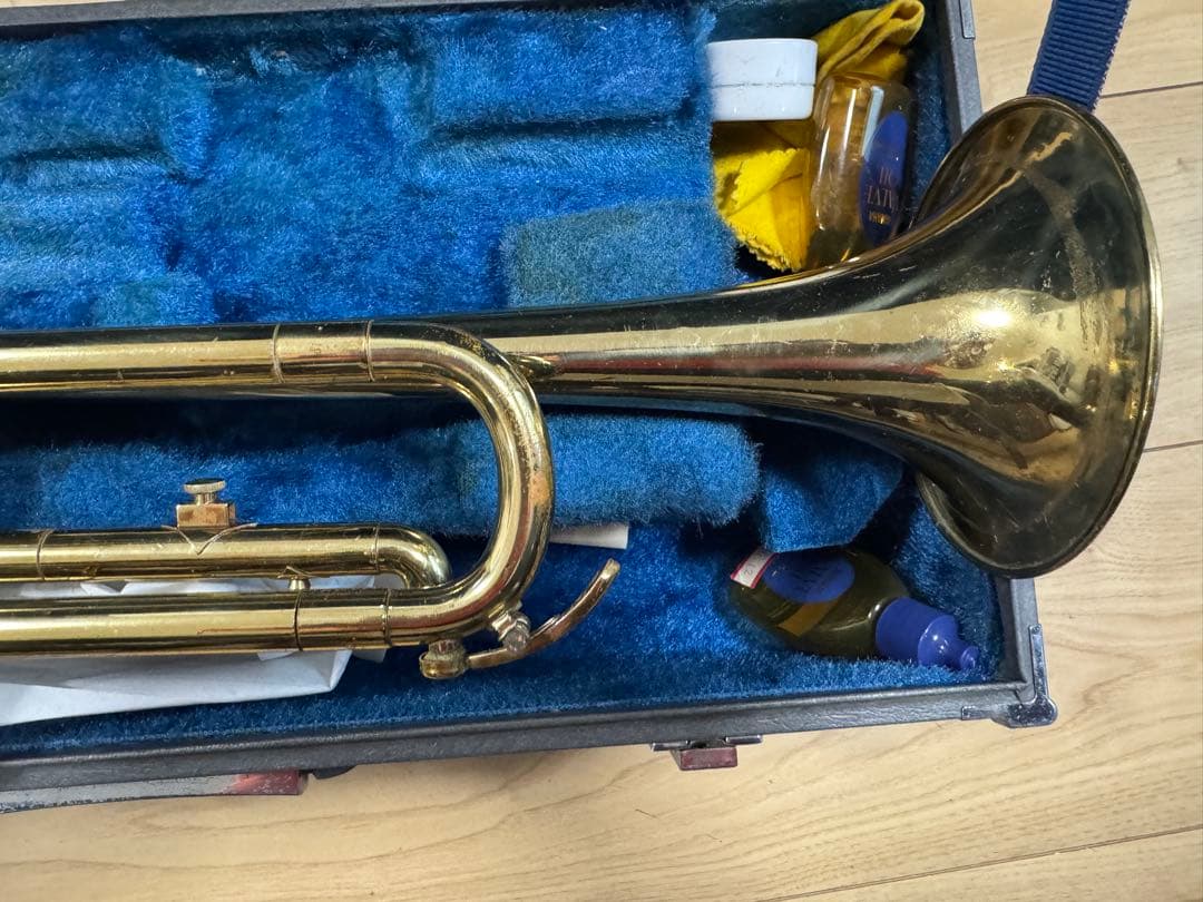 0413-3 カワイのゴールドトランペット　　B&S kawai製マウスピース付