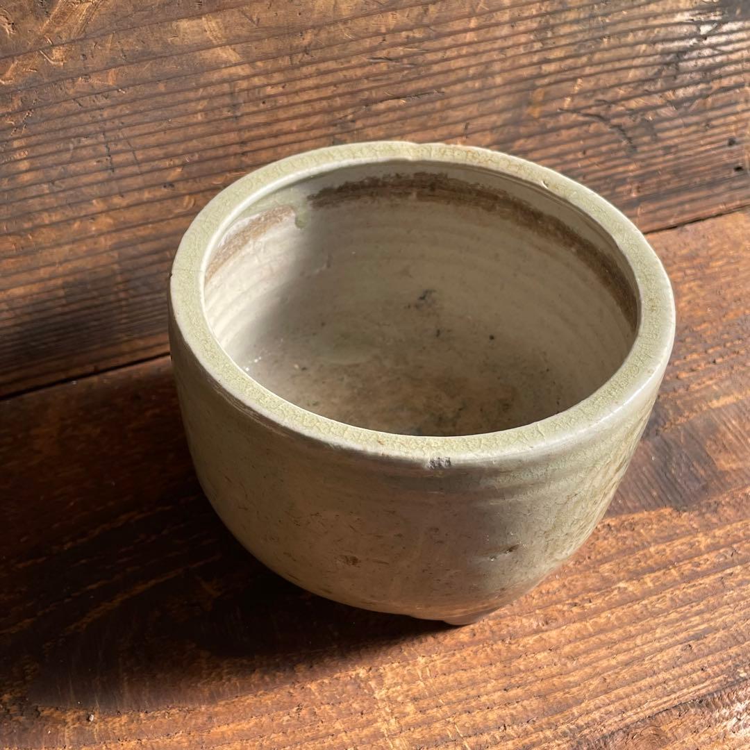 御深井三足香炉 江戸時代 御深井焼 古美濃 古瀬戸 灰釉陶器 骨董 古美術