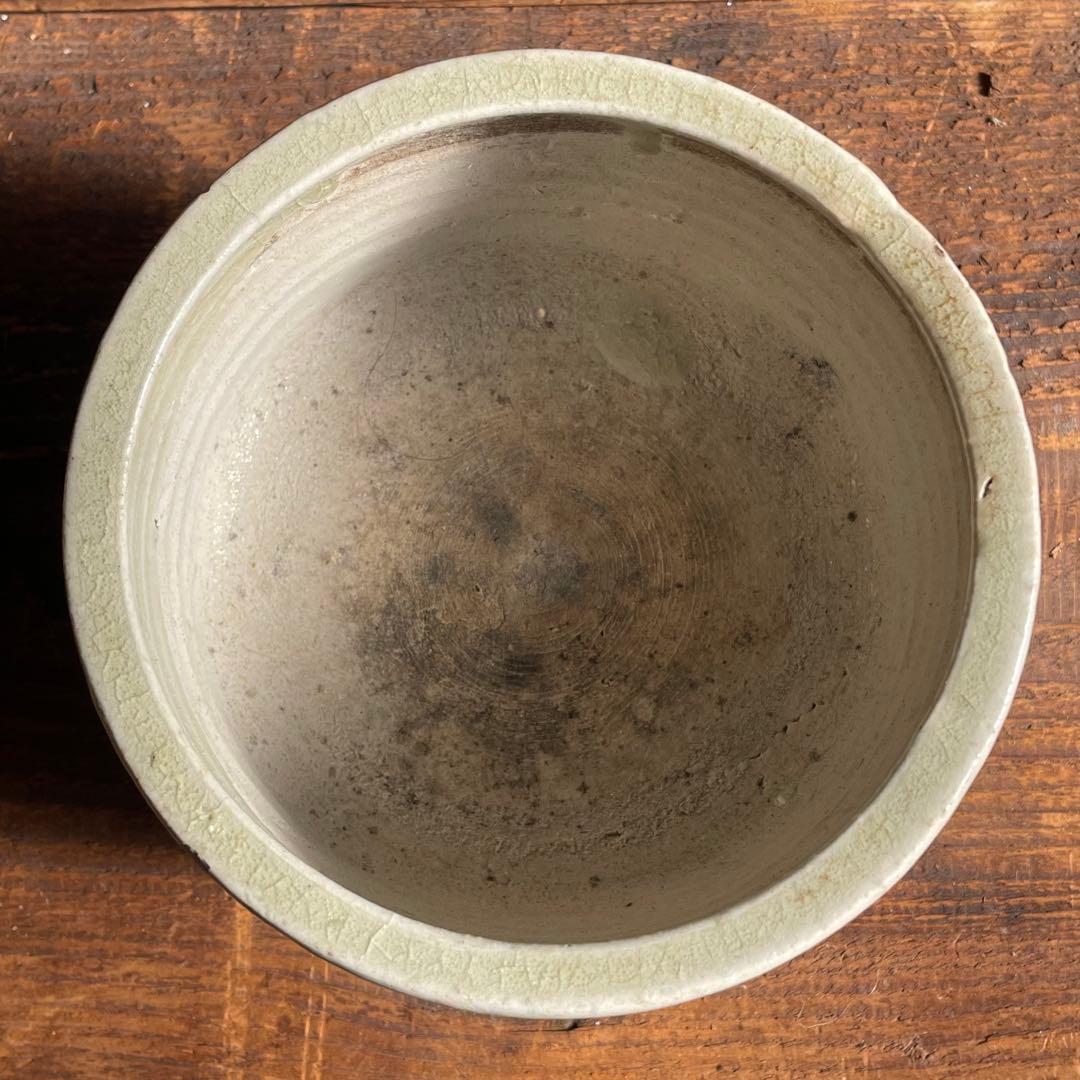 御深井三足香炉 江戸時代 御深井焼 古美濃 古瀬戸 灰釉陶器 骨董 古美術