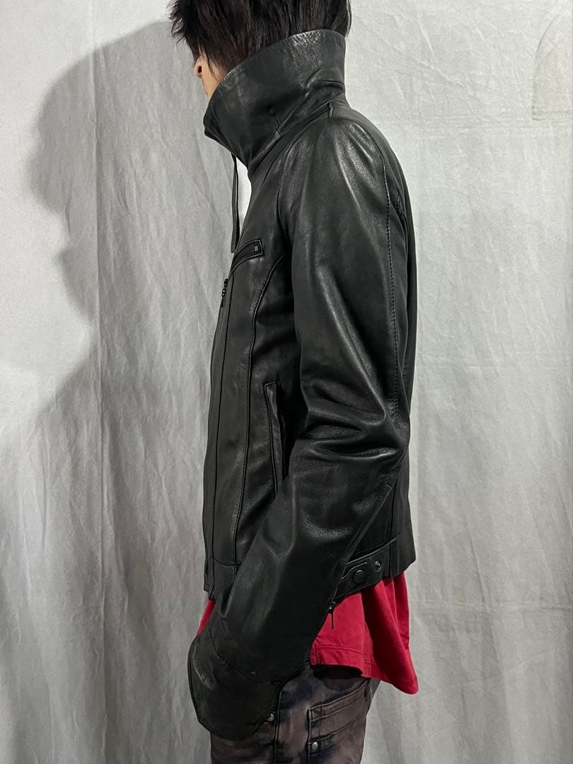 ジャケット・アウター \"EDGE RUPERT\" High-Neck Leather Jacket