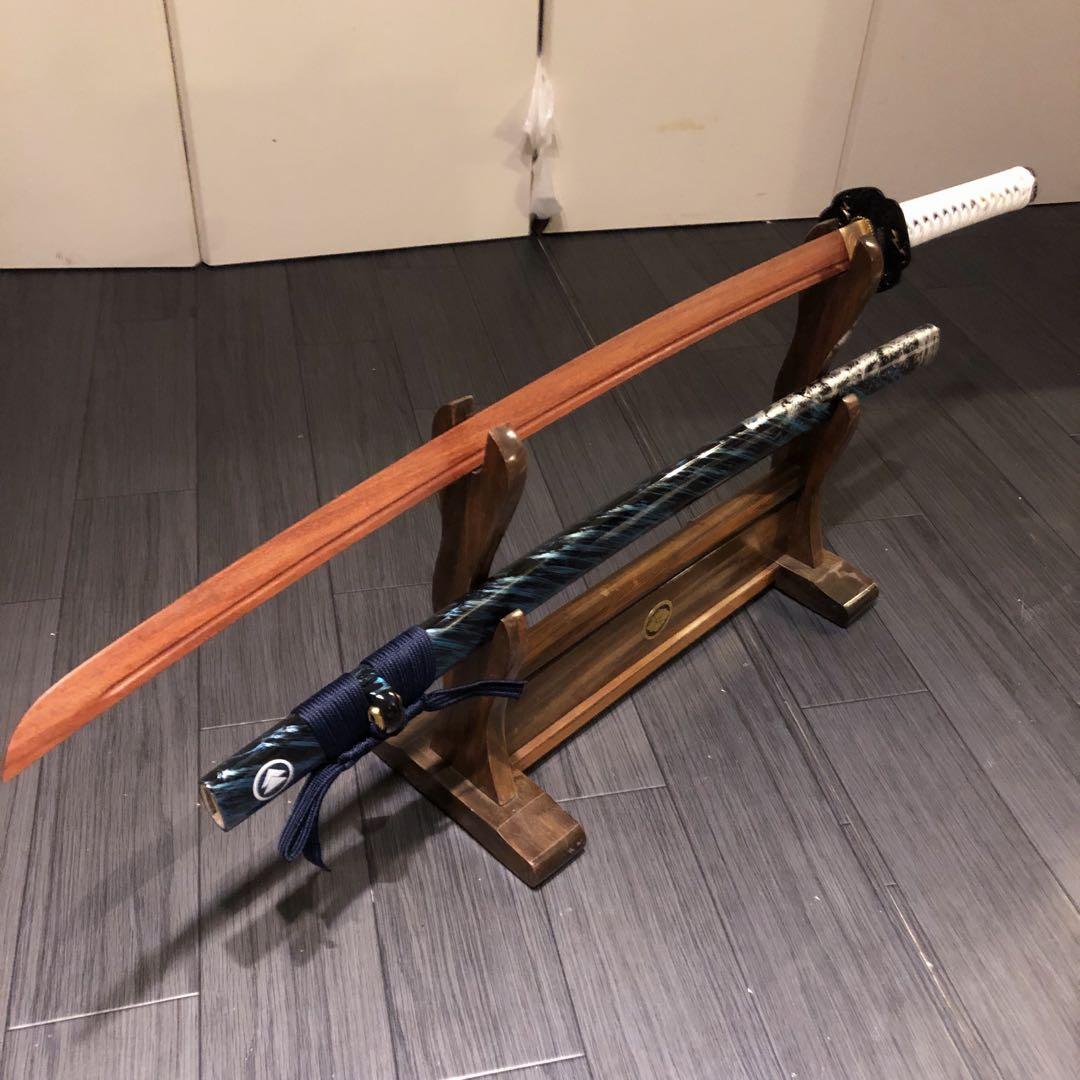 美品　高級模造刀　ローズウッド　木刀　鞘付き木刀　拵え　高級居合刀　白拵え