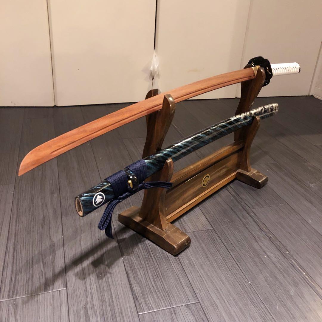 美品　高級模造刀　ローズウッド　木刀　鞘付き木刀　拵え　高級居合刀　白拵え