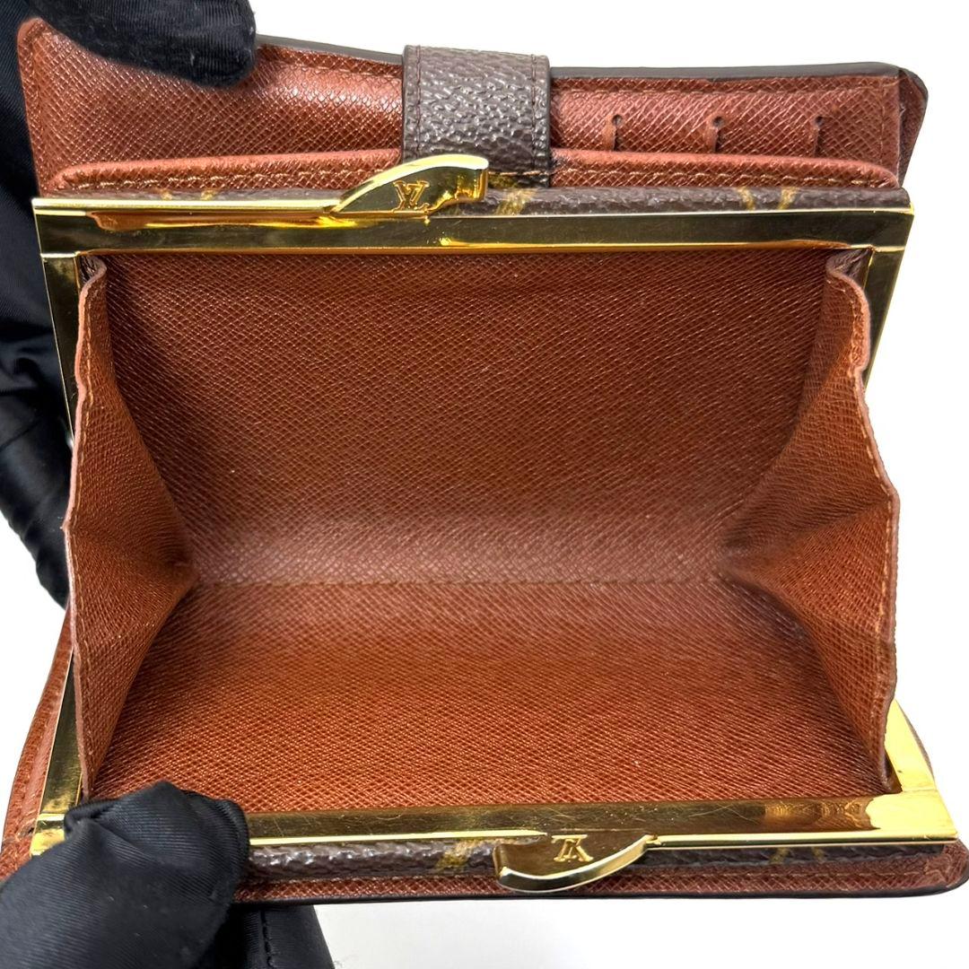 良品. ルイヴィトン モノグラム ポルトモネ ビエ ヴィエノワ がま口 茶 財布