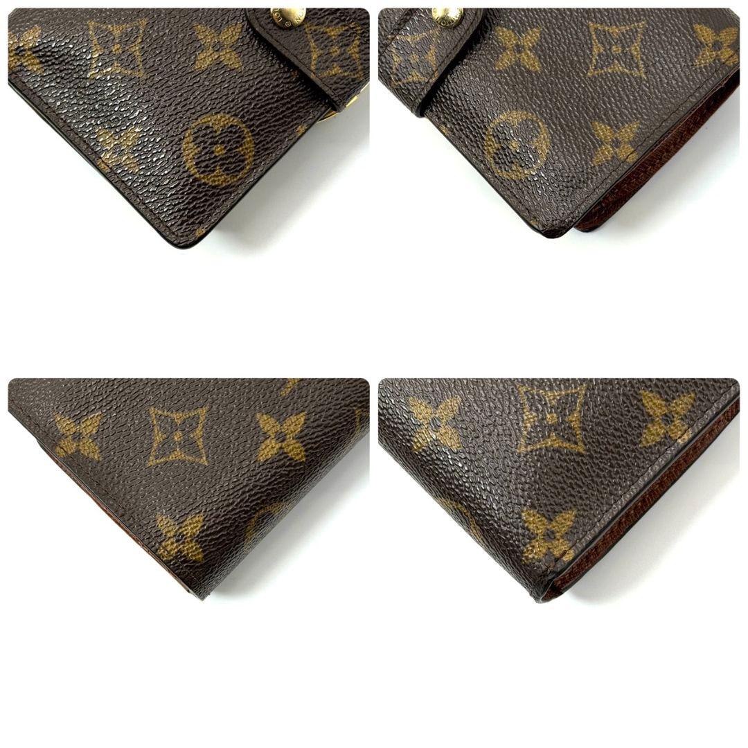 良品. ルイヴィトン モノグラム ポルトモネ ビエ ヴィエノワ がま口 茶 財布