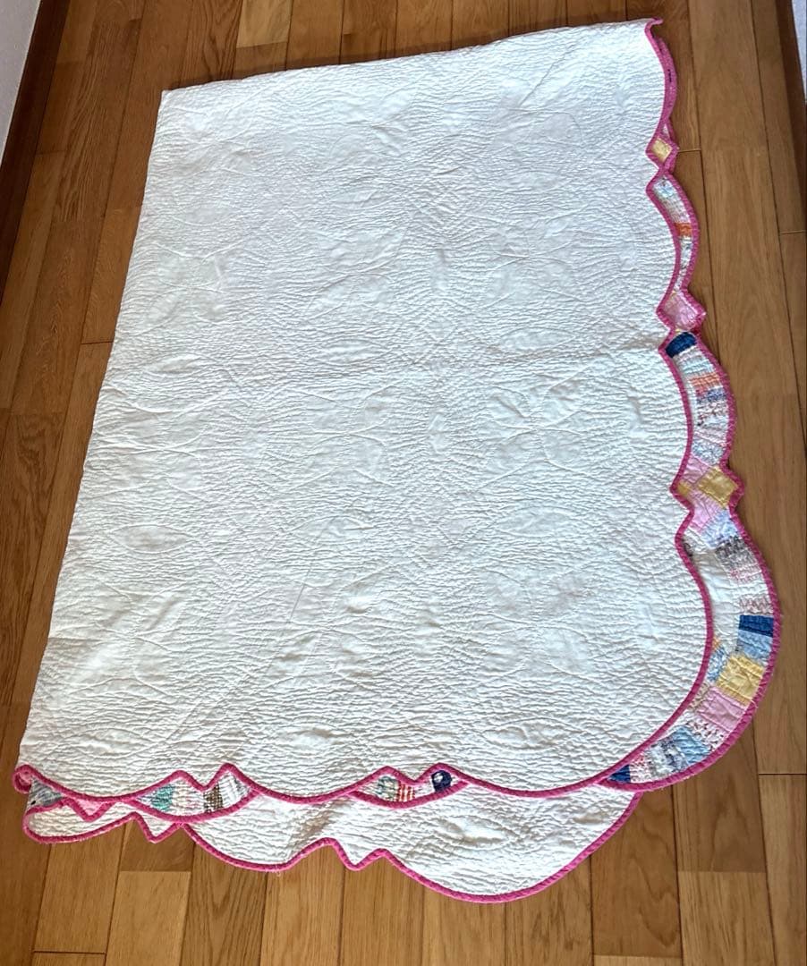 【稀少】【美品】アメリカンアンティーク⭐︎ダブルウエディング　約224×166cm