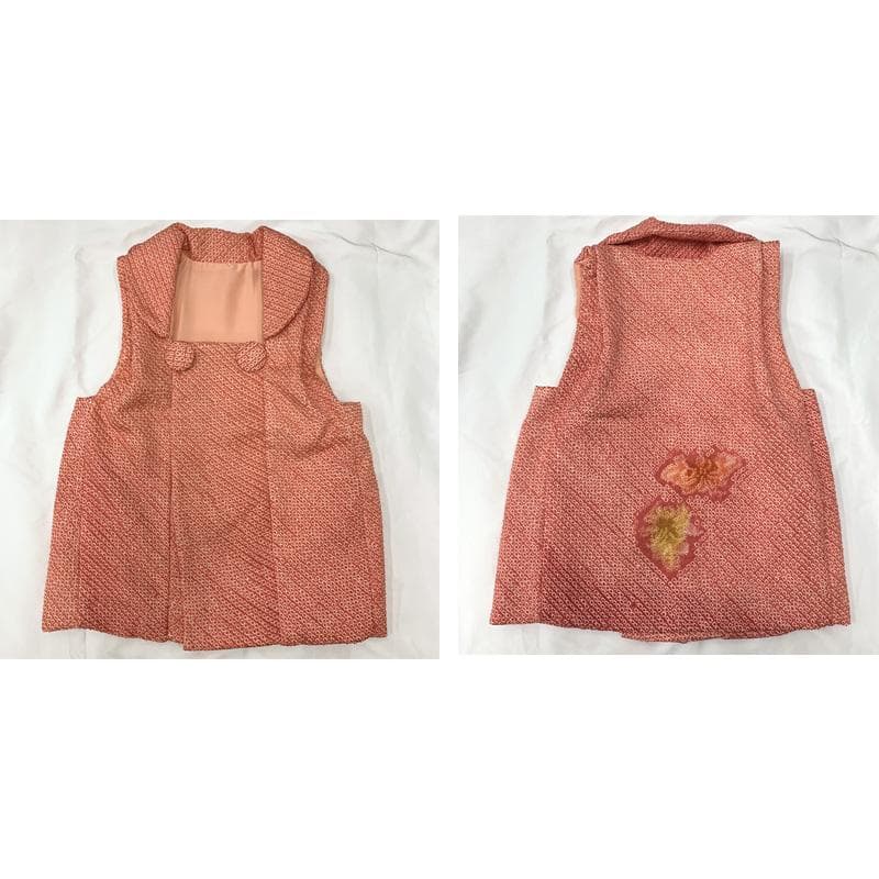 510ag26□七五三 三歳 女児 着物&被布＆長襦袢 作家物 色無地□美品