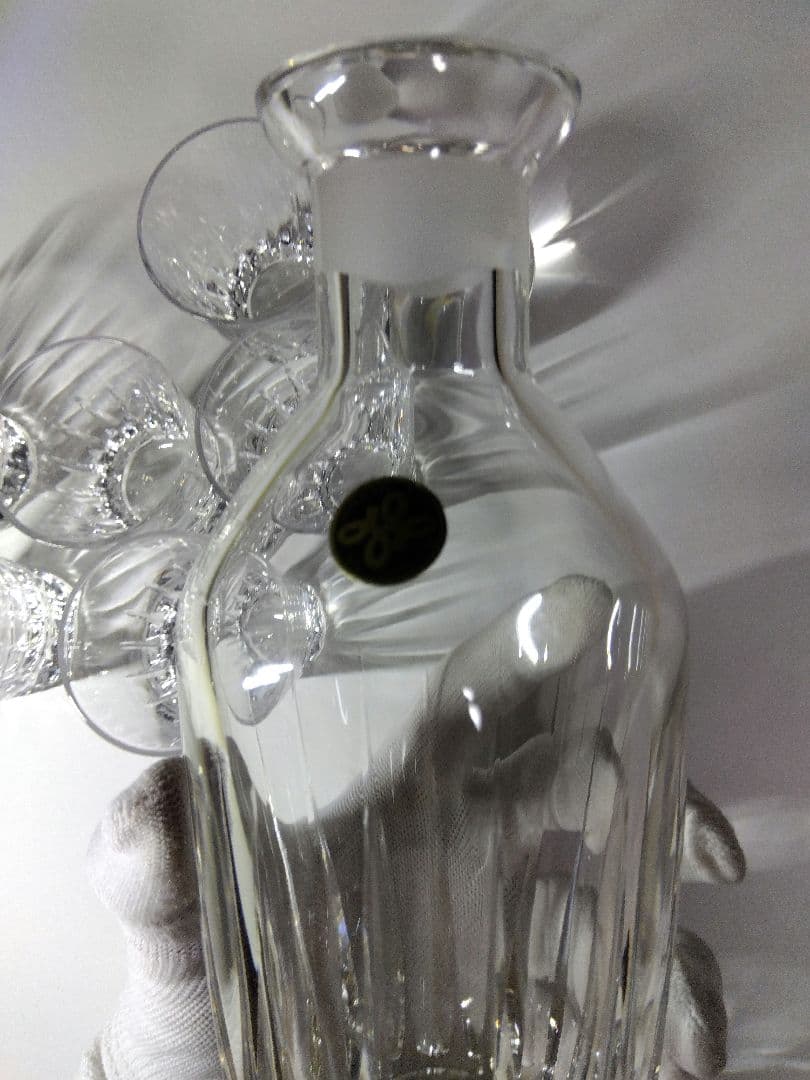 昭和レトロ　未使用　HOYAクリスタル　クリスタルデキャンタ＆ショットグラス