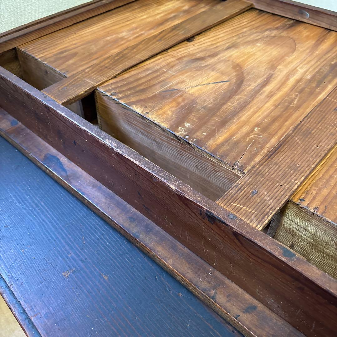 昭和レトロ 文机 ローテーブル 引き出し3杯 古家具 木製 机 ヴィンテージ