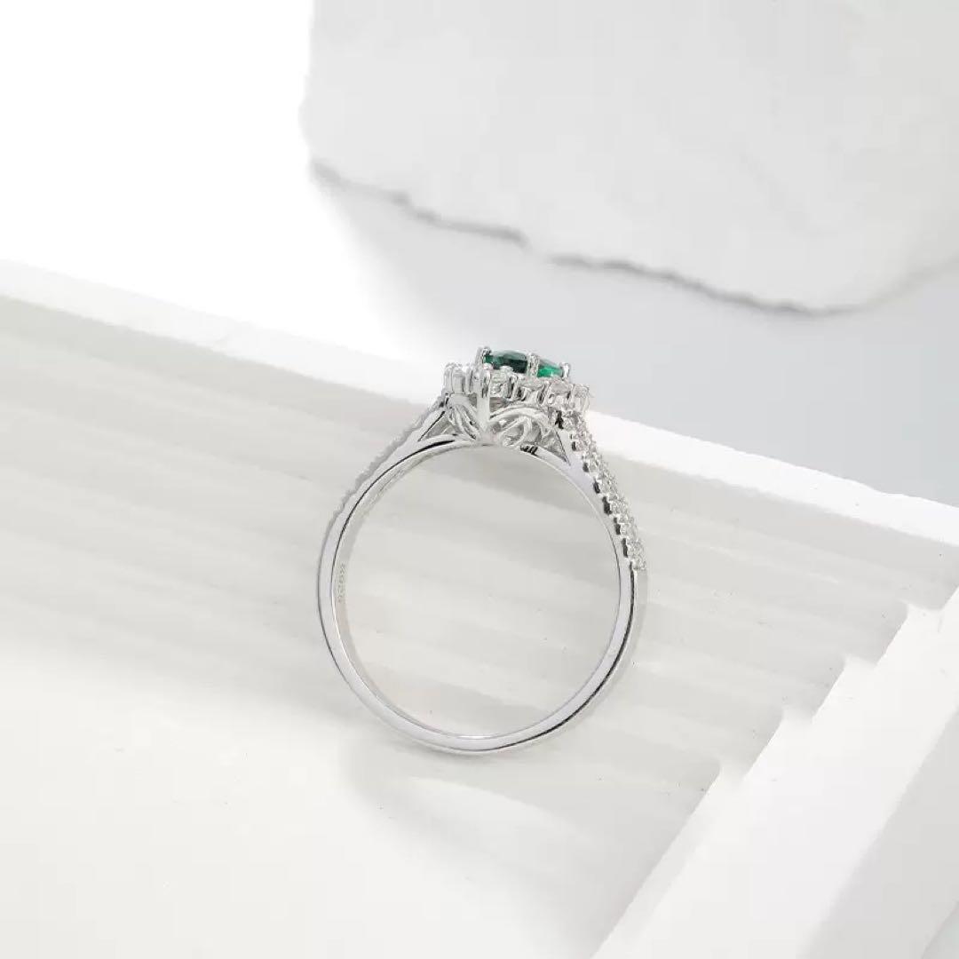 ミツ様　S925ラボグロウン·パライバトルマリンリング　1ct ペアシェイプ