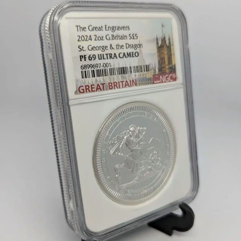 2024/ピストルッチの聖ジョージの竜退治 /2oz銀貨/ NGC PF69UC