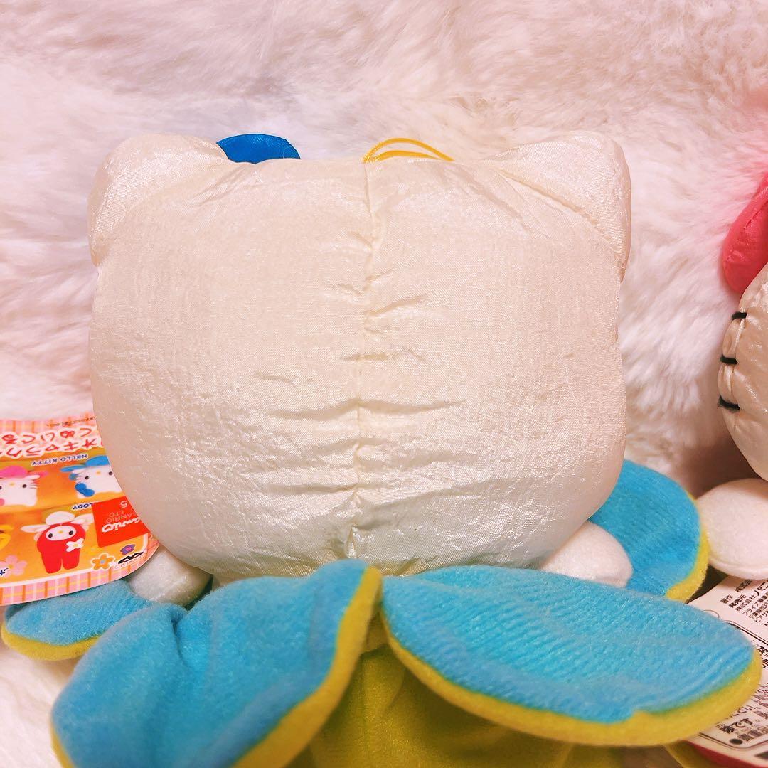 希少レア　ハローキティ　ぬいぐるみ　巾着　花　フラワー　平成レトロ