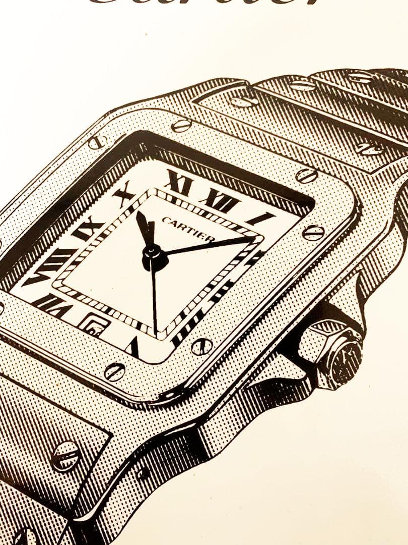 希少　Cartier Santos GALBEE　当時物の看板