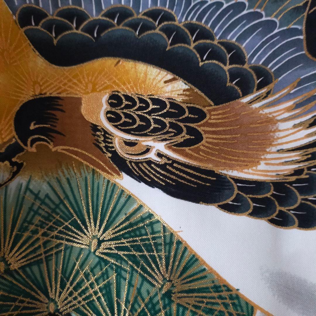 七五三 男の子 5歳 着物 セット 一式 鷹 松 帽子 御簾 笛 0508