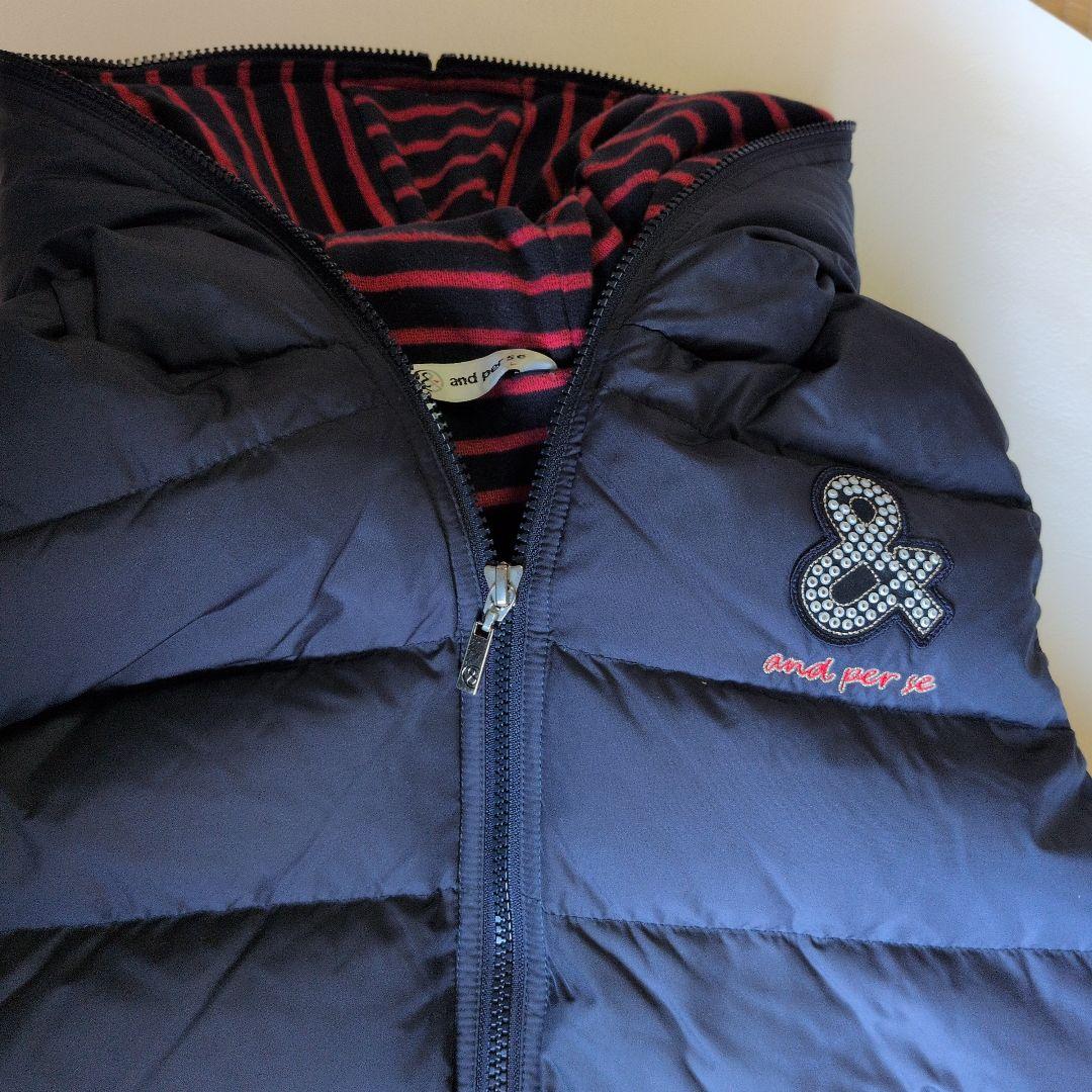 and per se　ネービーダウンベスト　Ｌ　美品