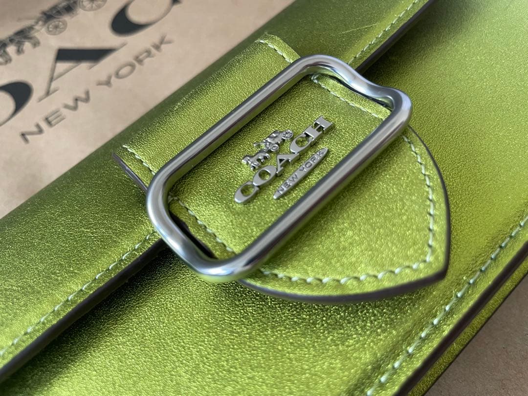 新品、未使用❤️COACH❤️コーチモーガン ショルダーバッグレザーライトグリー