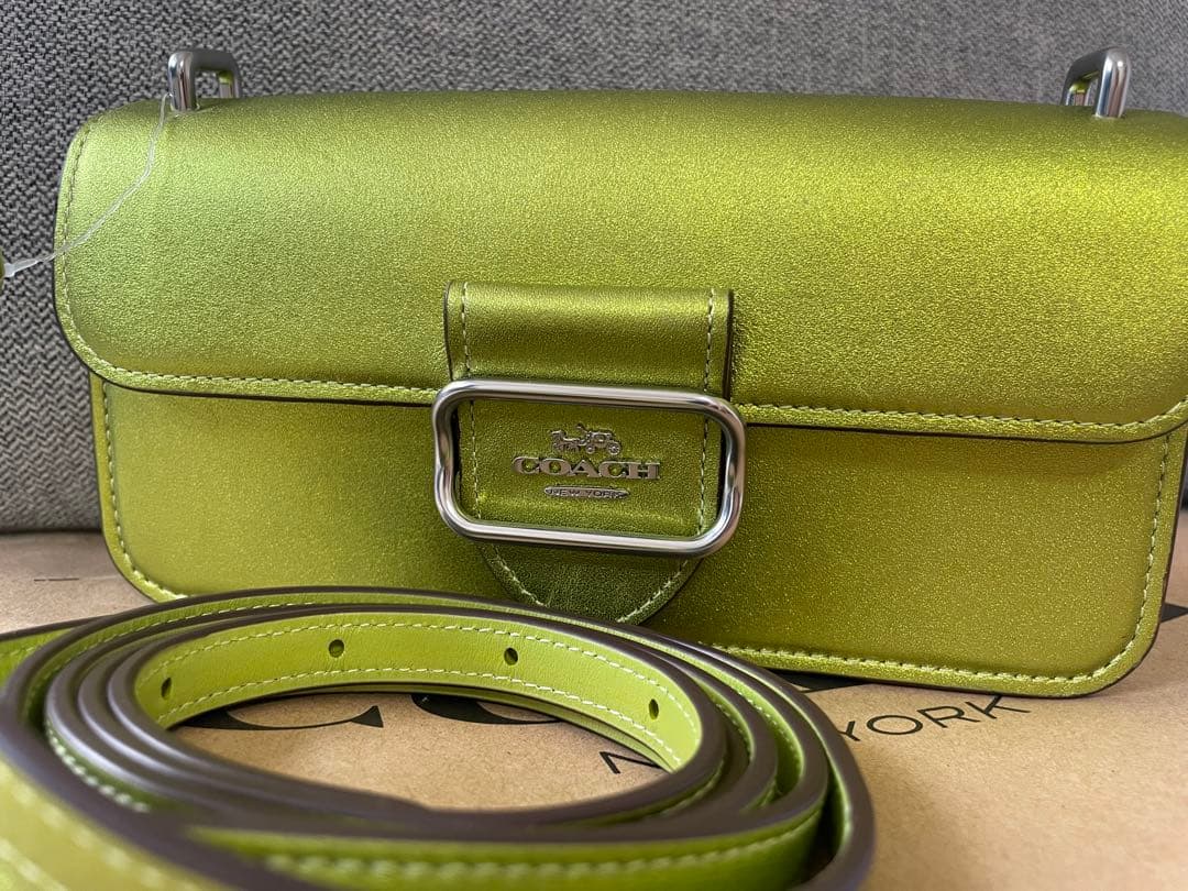 新品、未使用❤️COACH❤️コーチモーガン ショルダーバッグレザーライトグリー