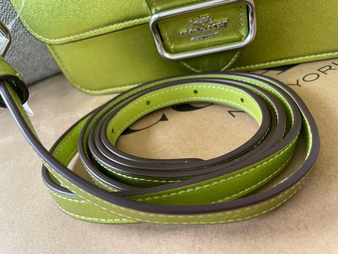 新品、未使用❤️COACH❤️コーチモーガン ショルダーバッグレザーライトグリー