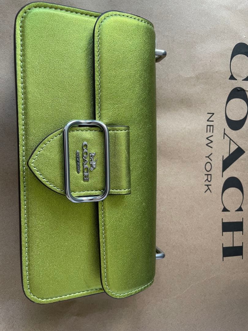 新品、未使用❤️COACH❤️コーチモーガン ショルダーバッグレザーライトグリー