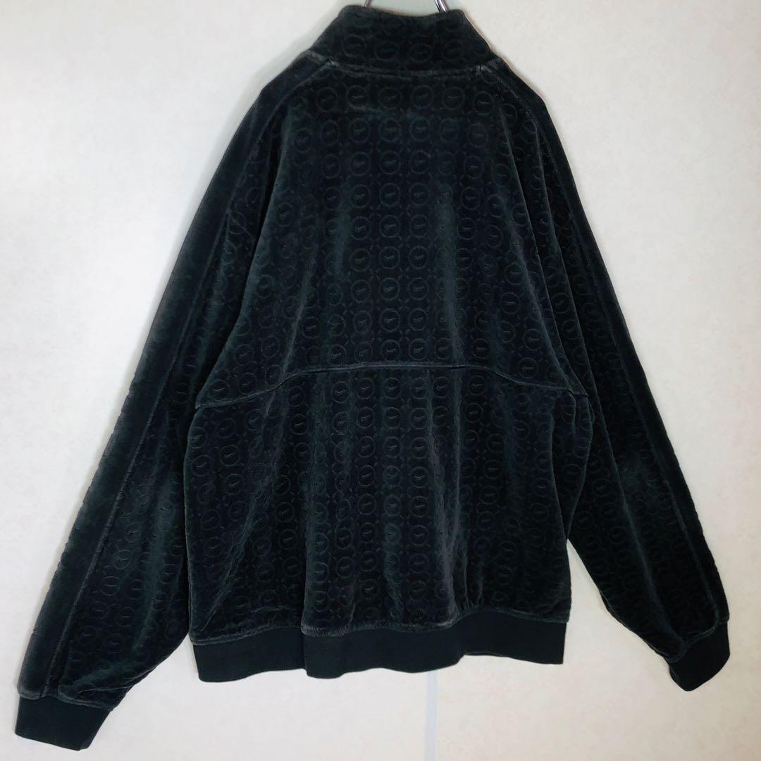 【希少XLサイズ】シュプリーム ナイキ コラボ ベロア トラックジャケット 黒