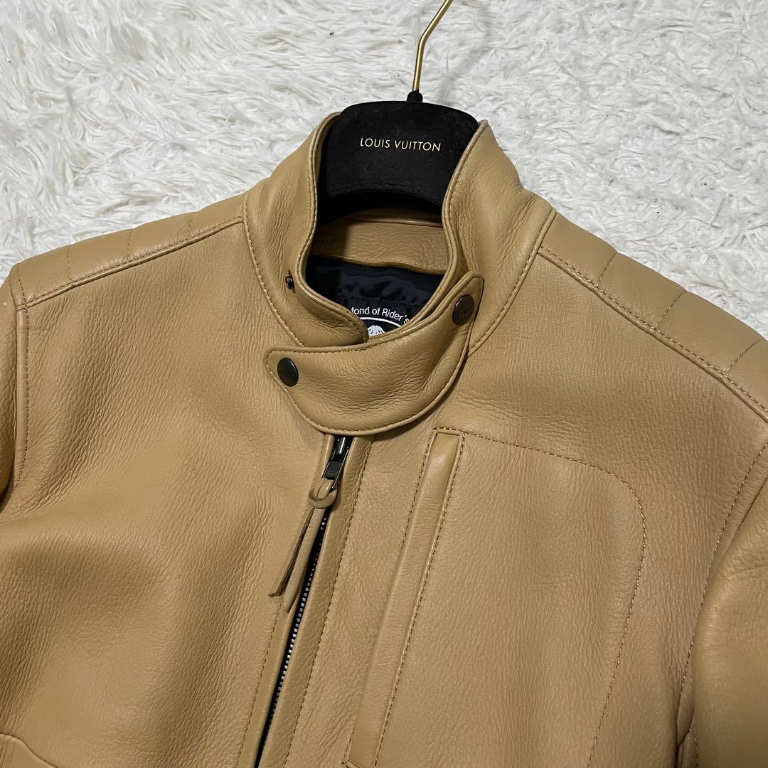 美品 クシタニ 最高級 ディアスキンジャケット サンドベージュ M 本革