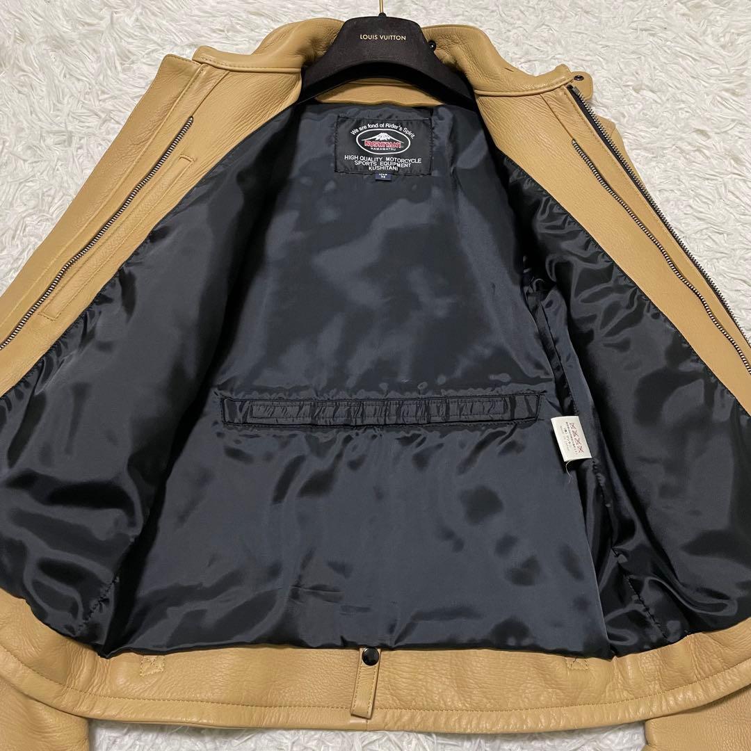 美品 クシタニ 最高級 ディアスキンジャケット サンドベージュ M 本革