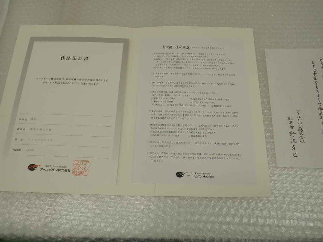 ⑯新品・保証書付 Tonyトニー「夢見る箱入り娘」ミクスドメディア アールビバン