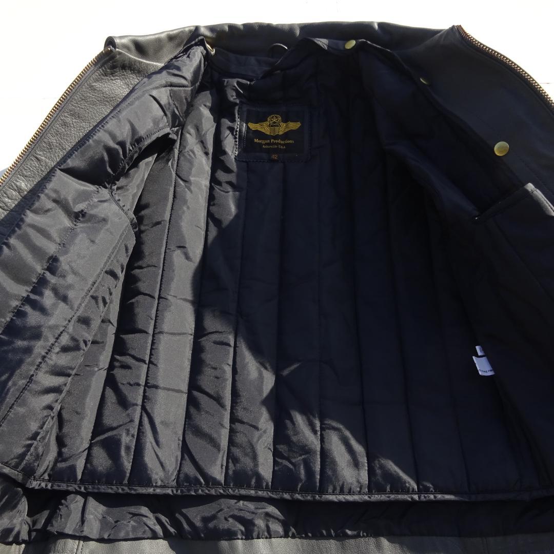 超美品モーガン メンフィスベルライダース 革ジャン本革レザー 灰42 中田商店