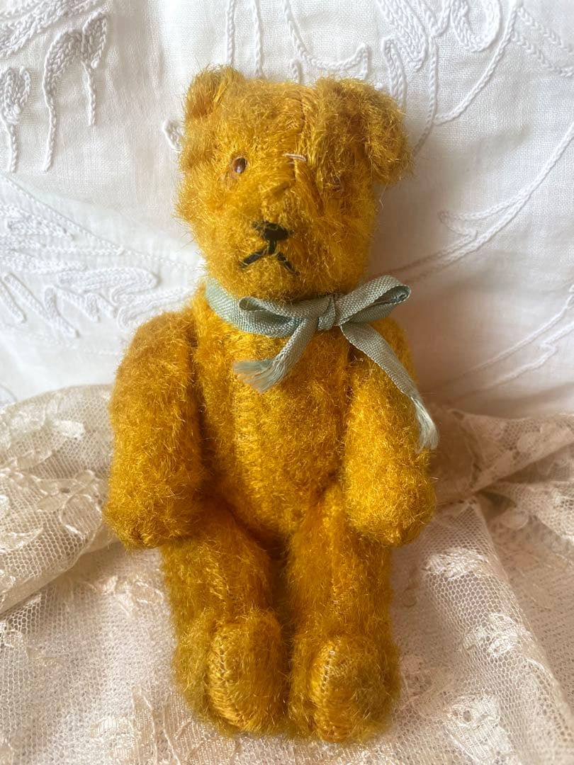 小さなイエローくまちゃん テディベア　フランスヴィンテージ アンティーク