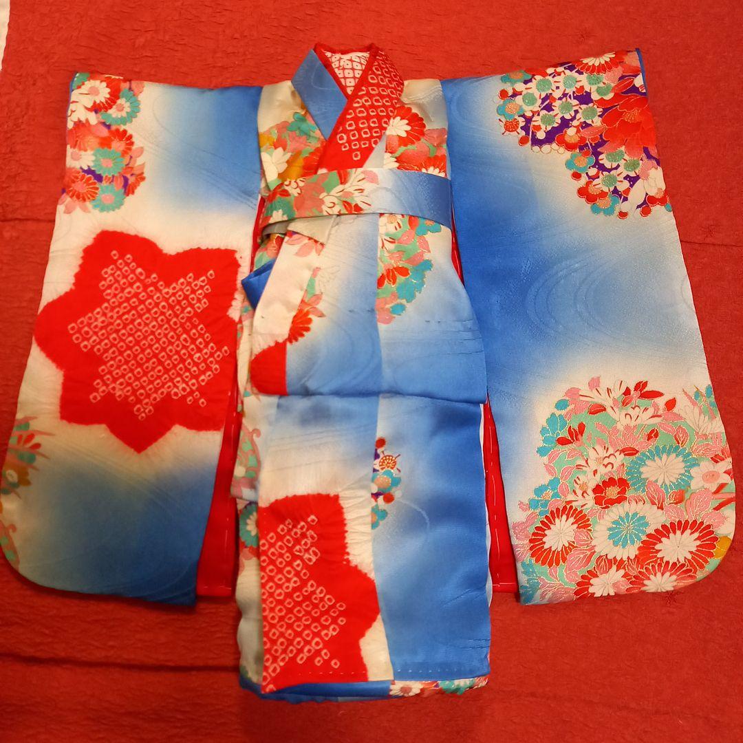 市松人形　ドール　12号　着物　帯　帯締め帯揚げ　正絹　晴れ着