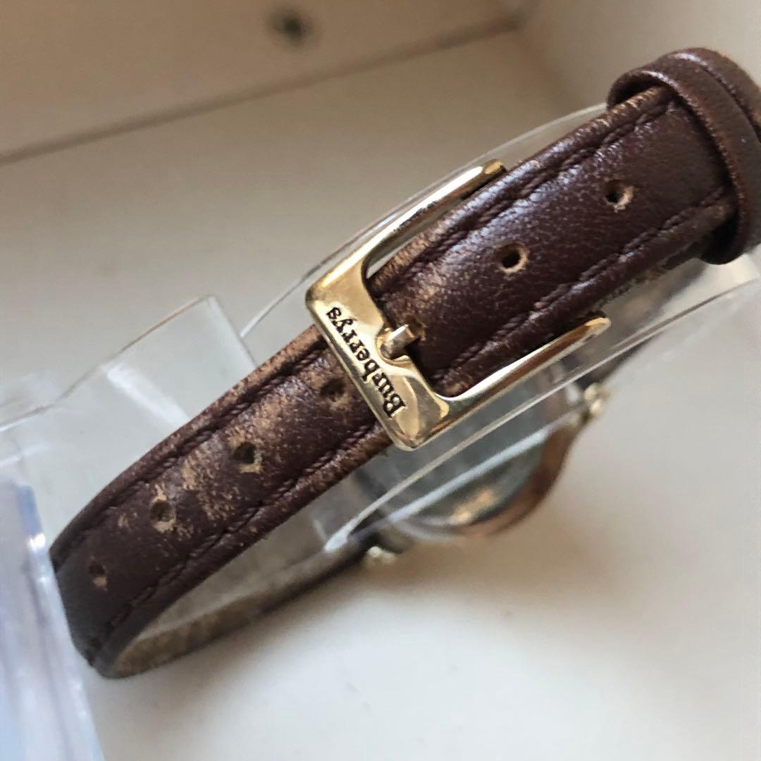 Burberry ホース　電池新品　アナログ時計 ブラウンレザー