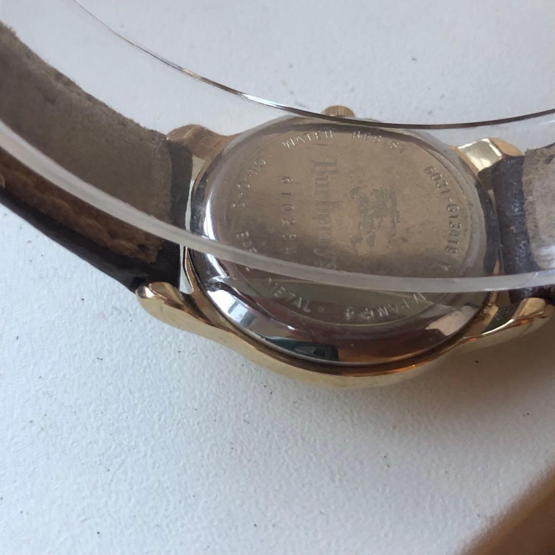 Burberry ホース　電池新品　アナログ時計 ブラウンレザー