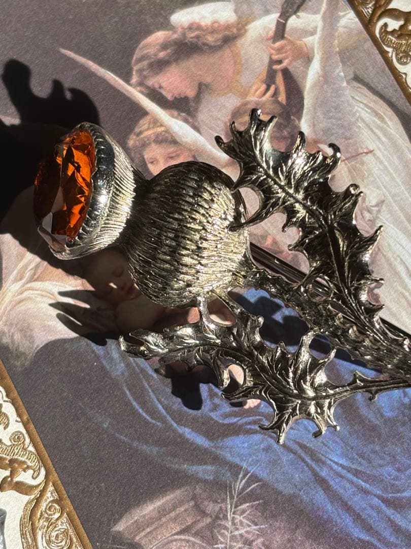 Miracle つめ草植物モチーフブローチ大きめ9.5センチ