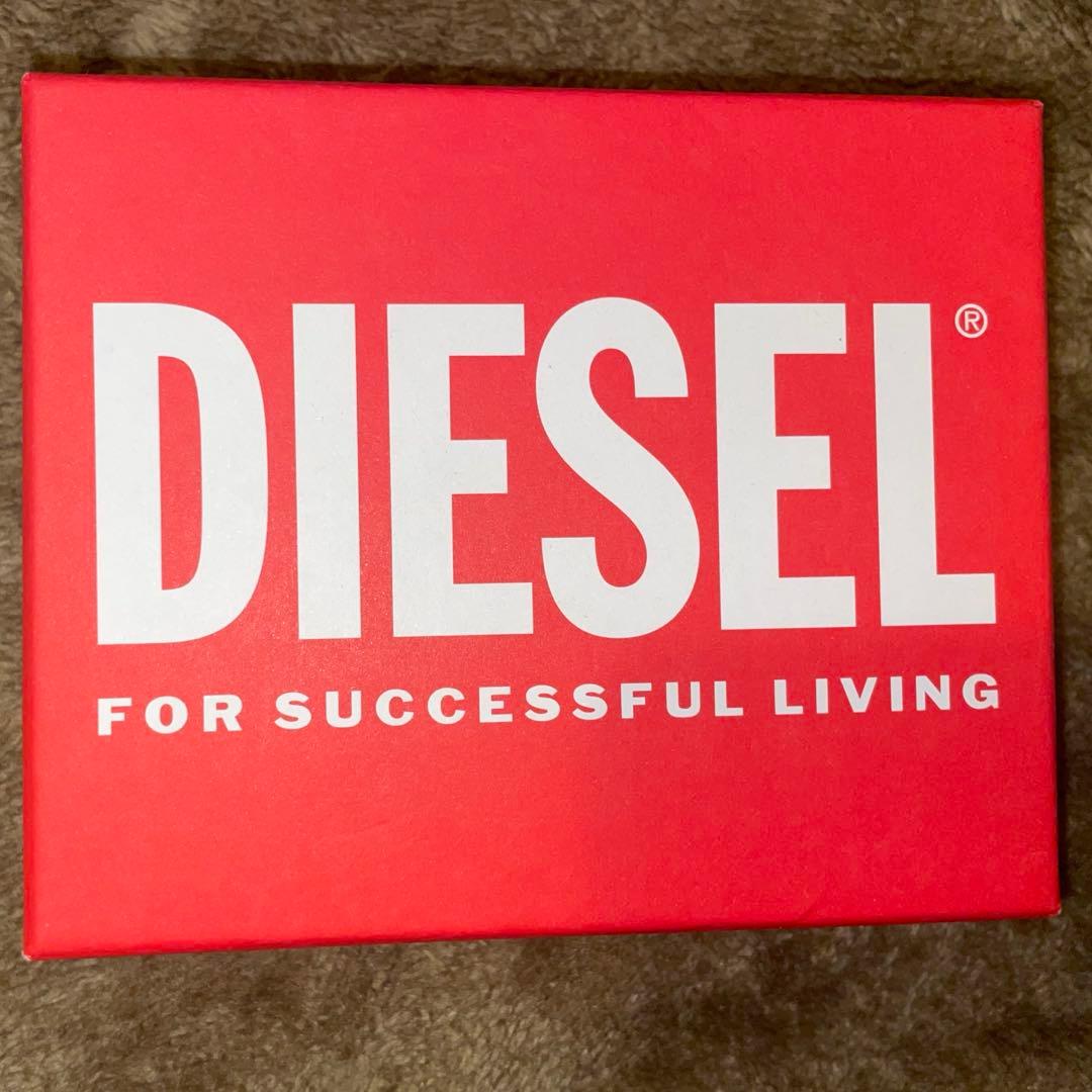 ディーゼル DIESEL ロゴ デニム インディゴ ブルー 2つ 折財布 箱付き