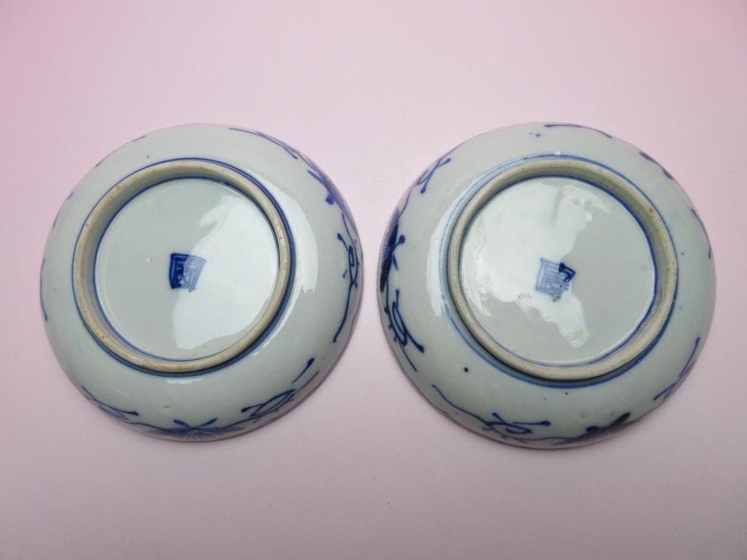 時代物 角富 花草紋 色絵 錦手 小皿 10客 MO70115