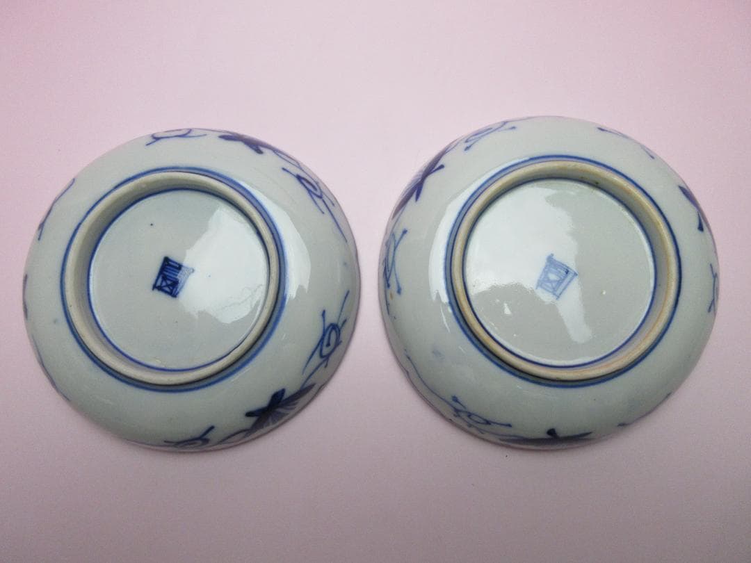 時代物 角富 花草紋 色絵 錦手 小皿 10客 MO70115