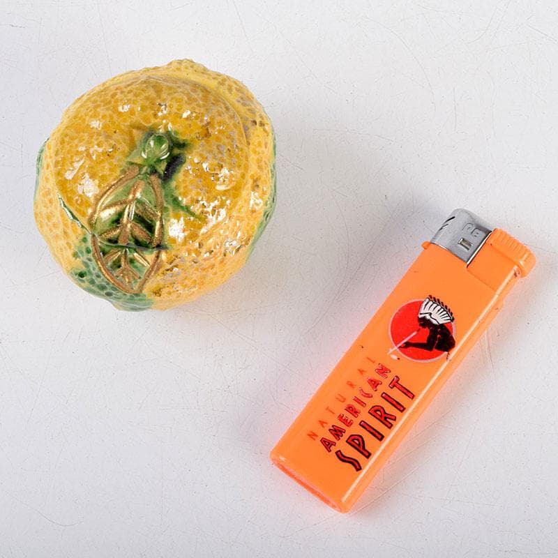 小太郎　京焼　永楽善五郎造　黄交趾　柚蓋物　共箱　V　8819