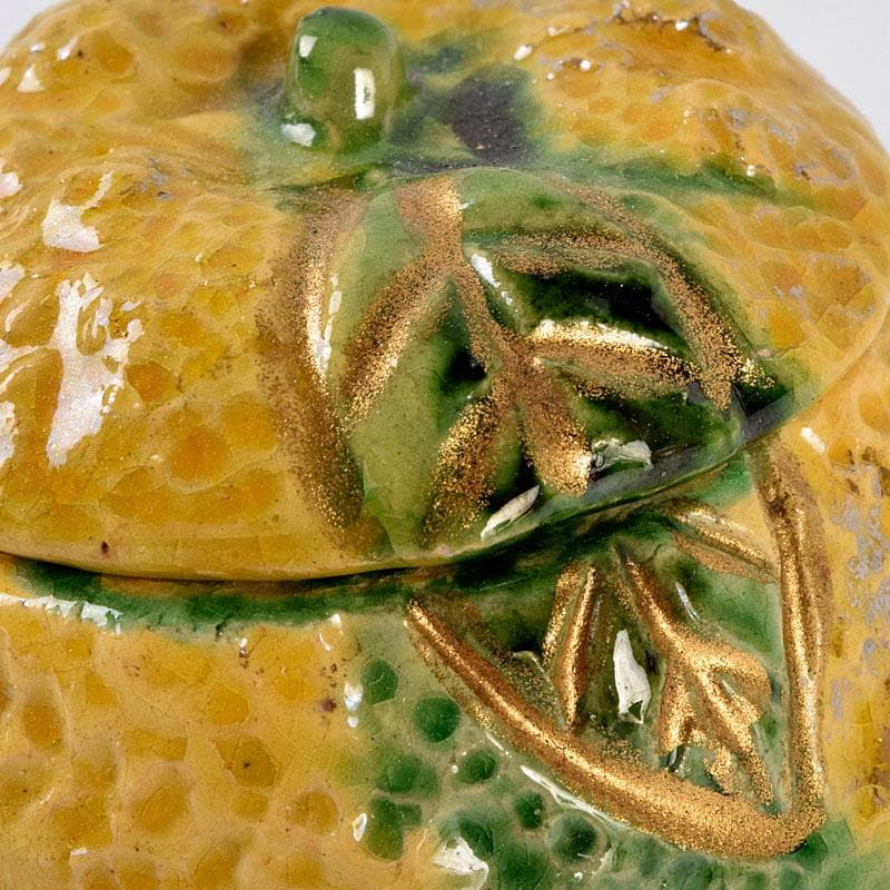 小太郎　京焼　永楽善五郎造　黄交趾　柚蓋物　共箱　V　8819