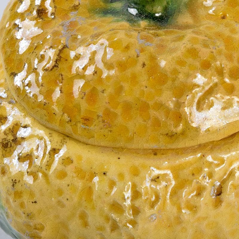 小太郎　京焼　永楽善五郎造　黄交趾　柚蓋物　共箱　V　8819