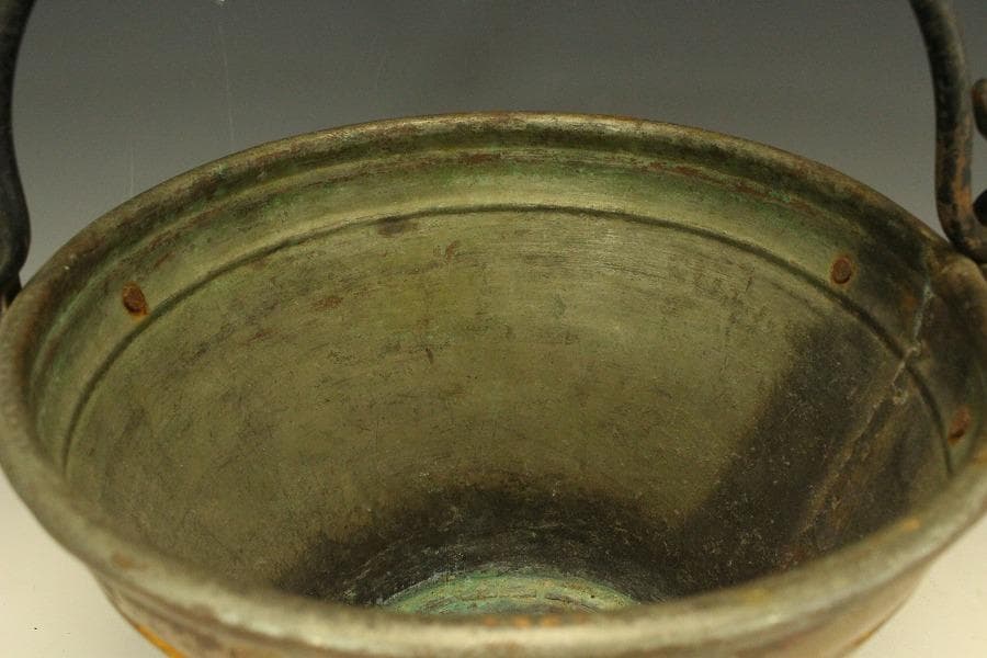 アンティーク ブロンズ バケツ 銅製(メ1064)